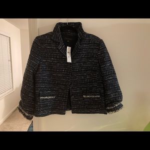 Ann Taylor Navy Blue Tweed Blazer